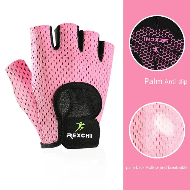 Guantes de entrenamiento antideslizantes de medio dedo para hombres y mujeres, levantamiento de pesas, gimnasio, fitness, culturismo, ciclismo, protector de palma. 
