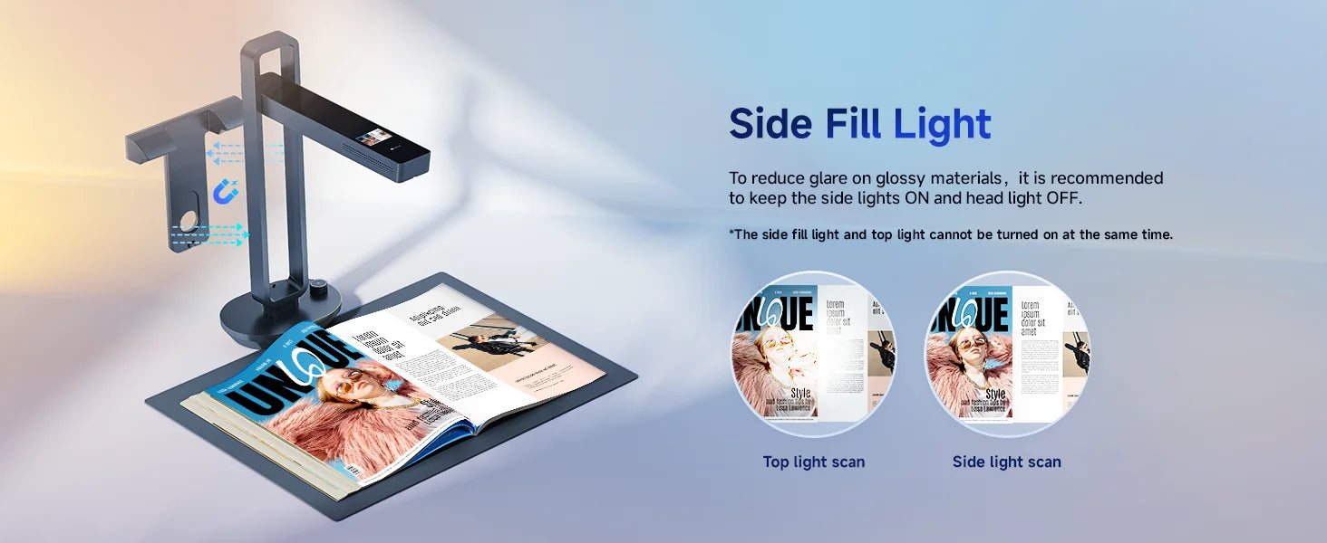 CZUR Aura Pro Portable Book Scanner Document Max A3 Size with Smart OCR Led Table Desk Lamp for Family Home Office