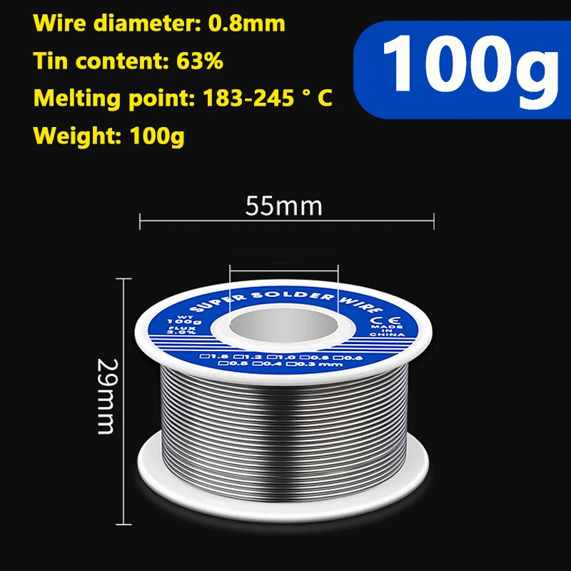 20/30/50/100g Electronic Soldering Wire Solder Wires Rosin Core Tin Multipurpose Welding Wire Flux Iron Wire Reel Household Tool