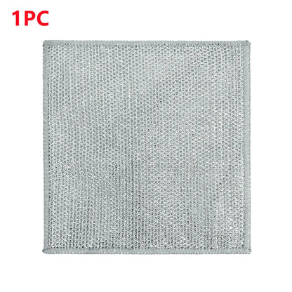 Pano de limpeza de fio de aço espessado, sem arranhões, camada dupla, microfibra de ferro, louça de malha, trapos de lavar roupa, toalhas de cozinha, novo