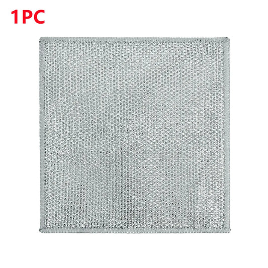 Pano de limpeza de fio de aço espessado, sem arranhões, camada dupla, microfibra de ferro, louça de malha, trapos de lavar roupa, toalhas de cozinha, novo