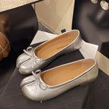 Summer Women's Bowknot Flat Tabi Ninja Shoes Pig Toe Slippers Lazy Person Horse Hoof Shoes Women Split Toe Mocassines Loafers