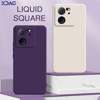 Square Liquid Silicone Back Cover for Xiaomi 13 13T Pro Lite Ultra Camera Protection Soft Waterproof Phone Case Xiaomi13T 13TPro