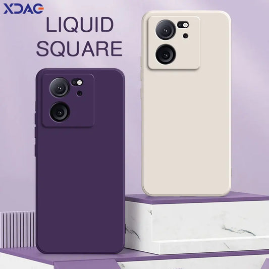 Funda trasera cuadrada de silicona líquida para Xiaomi 13 13T Pro Lite Ultra, protección para cámara, suave, impermeable, para Xiaomi 13T 13TPro