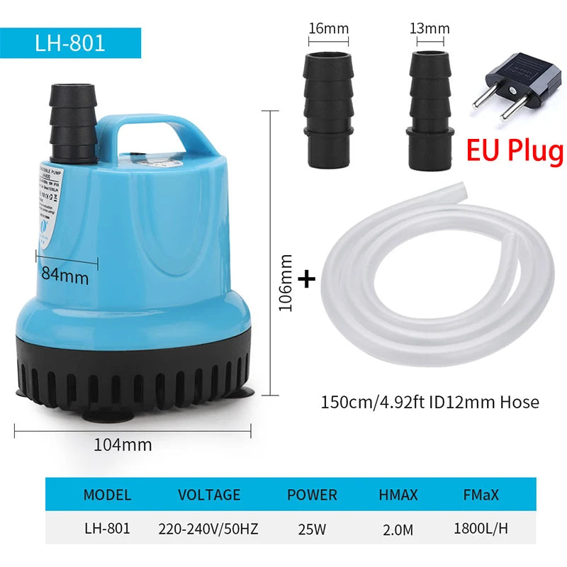 10/18/25/45/60/85/105W Aquarium Suction Circulating Pump Filter with Dry Burn Protection Bottom Suction Pump Fish Tank Pump