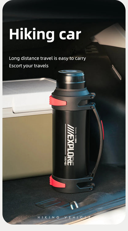 Large Capacity Thermos Bottle with handle Double-wall vacuum Insulated Bottles Leakproof Water Jug for Travel Hiking Camping