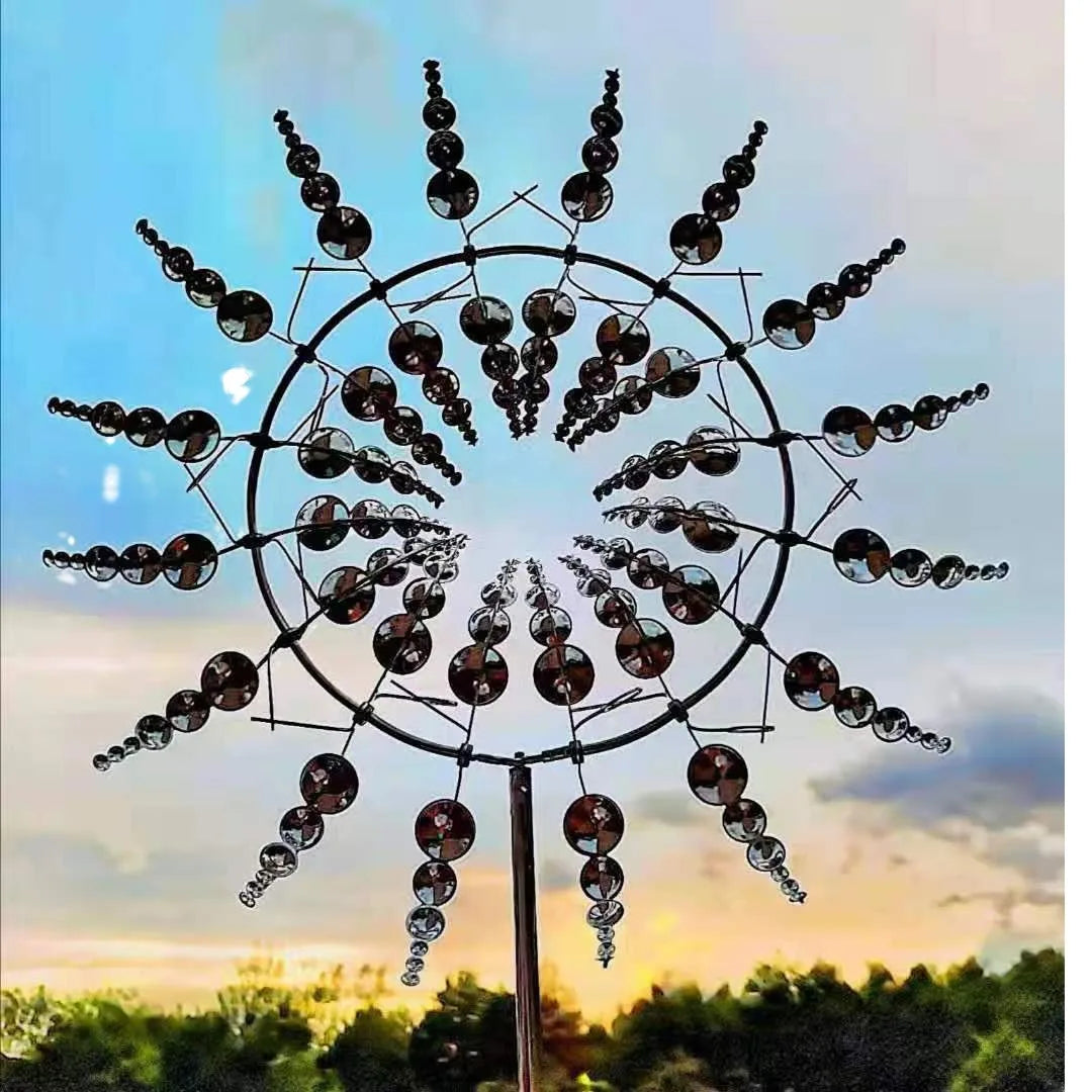 Magical Kinetic Metal Windmill Spinner Unique Wind Powered Catchers Creative Patio Garden Lawn Outdoor Courtyard Decoration