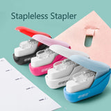 Mini grapadora portátil sin grapas para libros, papel y útiles escolares y de oficina