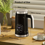BioloMix Upgraded 5-in-1 LED Touch Screen Milk Frother for Lattes, Hot And Cold Foam Maker