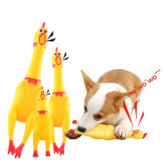 Screaming Chicken Dog Toy Squeeze Squeaky Dog Toys Interactive Puppy Toys Cleaning Teeth Chew Toys for Dogs Pet Supplies 1pcs