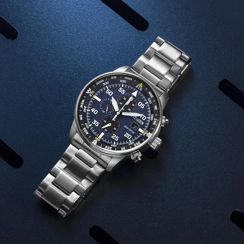 Citizen Fashion Men Stainless Steel Watch Luxury Calendar Quartz Wrist Watch Business Watches for Man Clock Montre Homme