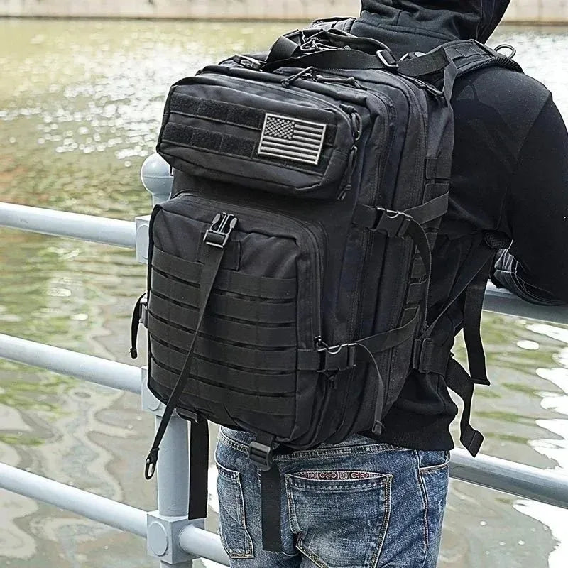 QT&amp;QY 45L Man Tactical Backpacks HkingTraveling Bags Survival Outdoor 3P Assault Pack EDC Molle Pack for Trekking Hunting Bag