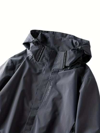 Men's Lightweight Waterproof Rain Jacket, Hooded Shell Outdoor Raincoat Hiking Windbreaker Jacket Coat