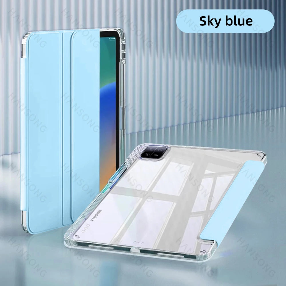 For Mi Pad Case for Xiaomi Mi Pad 5 & 5 Pro 11 inch HD Transparent Case for Mi Pad 6 & 6 Pro 11 inch with Awake / Sleep Cover