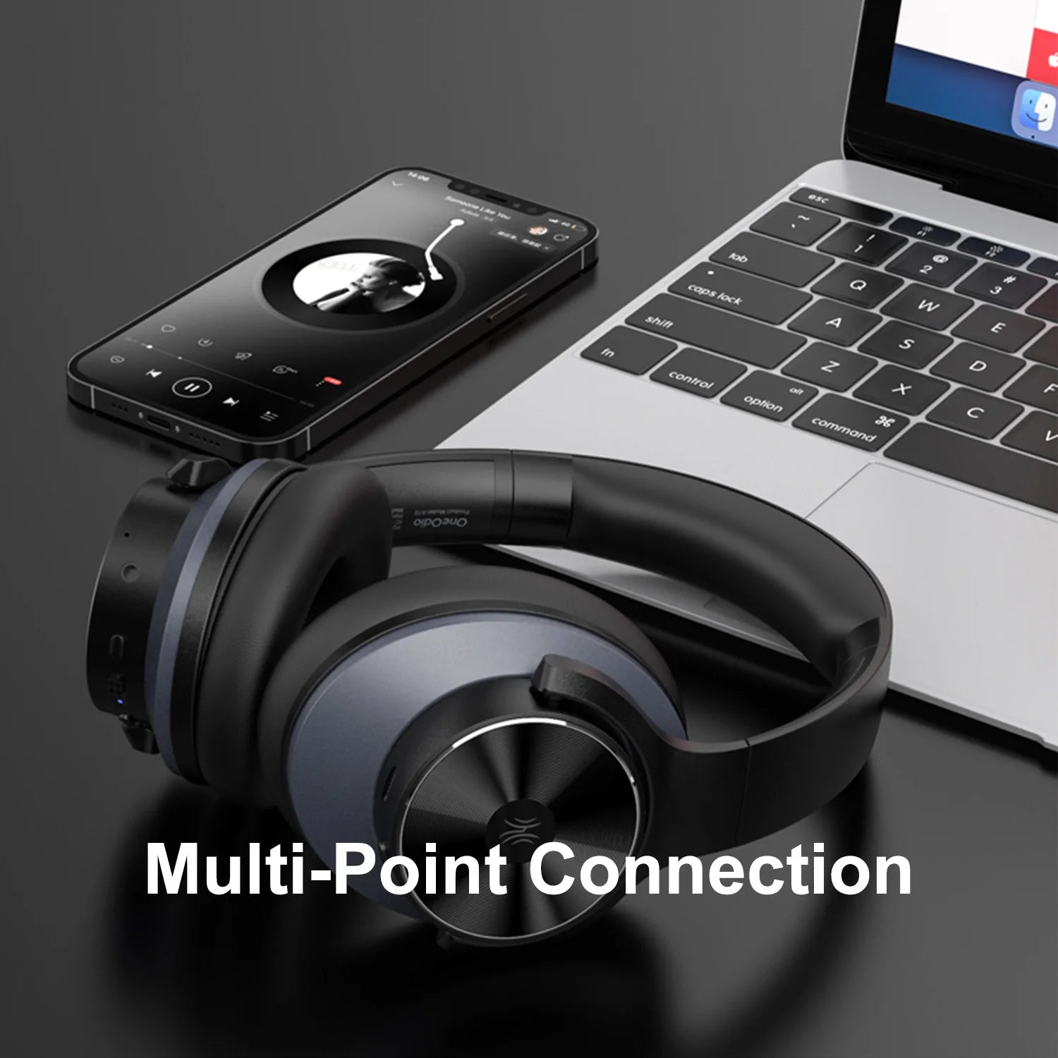 Oneodio A10 Bluetooth 5.4 Headphones Hybrid Active Noise Cancelling With Hi-Res Audio Over Ear Wireless Headset ANC With 5-Mic