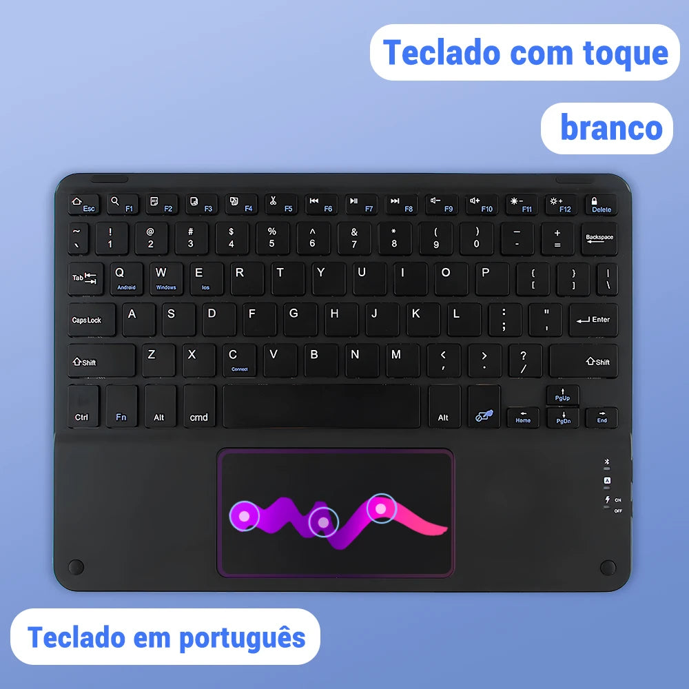 Teclado inalámbrico Bluetooth con panel táctil para Android, iOS, Samsung, Xiaomi, iPad Air Pro Mini, teclado español, ruso y coreano.