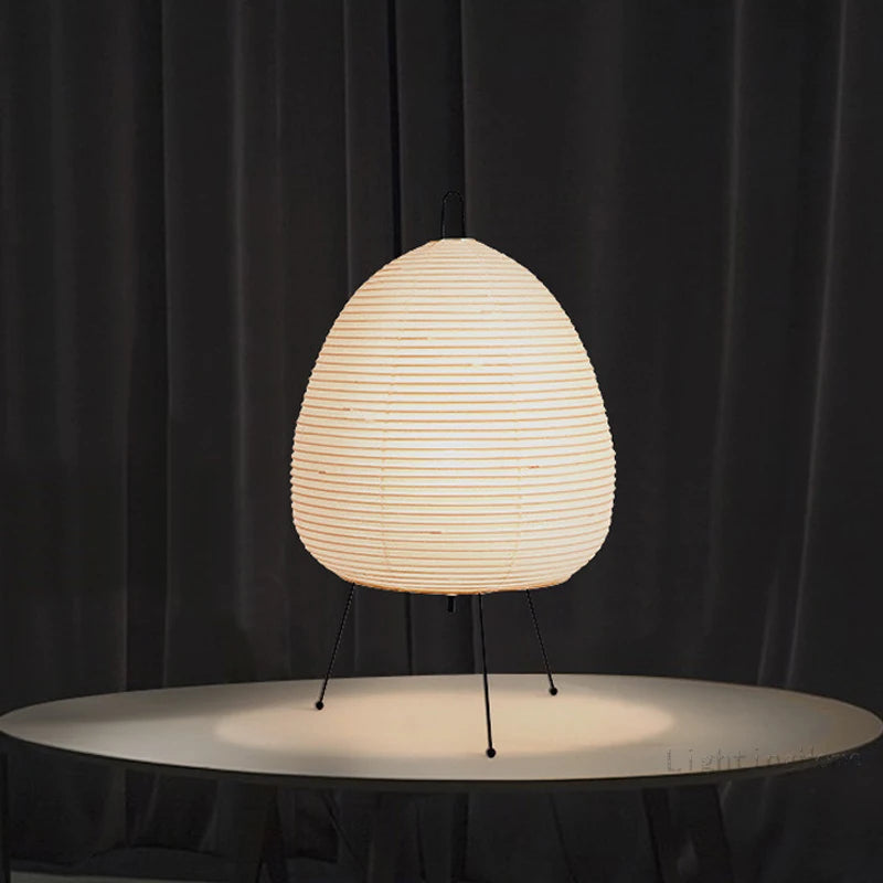 Lámpara de mesa de diseño japonés Akari wabi-sabi Yong, lámpara de papel de arroz impresa, decoración de escritorio para dormitorio, lámpara de mesa, envío directo