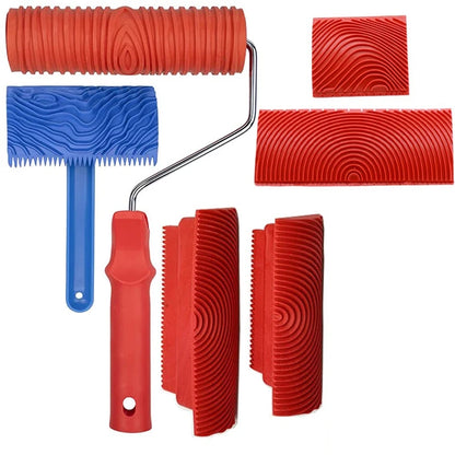 6Pcs 7 Inch Graining Painting Tool Wood Texture Paint Roller Wood Pattern Tools For Wall Room Art Wood Grain Tool Set
