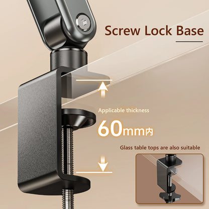 Foldable Bed/Desk Arm Mount Tablet Holder 360° Rotation Adjustable Aluminum Alloy Tablet Stand for IPad iPhone 4-12.9Inch Device