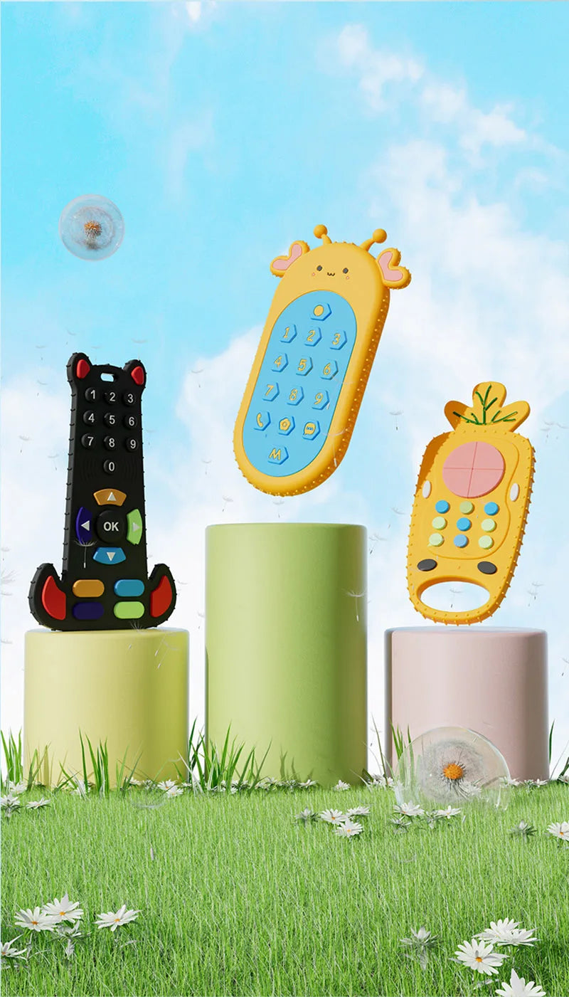 Baby Teething Toys Silicone Chew Teether Teethers for Babies Development Baby Rattle Newborn Infant Sensory Baby Toys 0-3-6-12 M