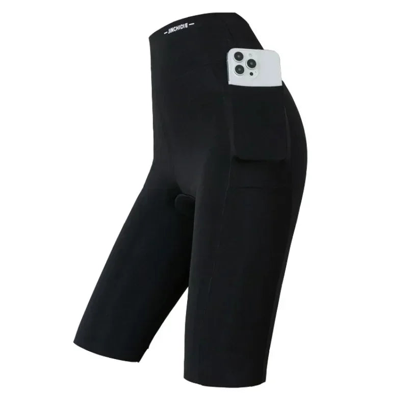 Tamanho grande leggings feminino esportes shorts de tubarão com bolso elástico cintura alta hip elevador treino correndo de secagem rápida calções de ginásio