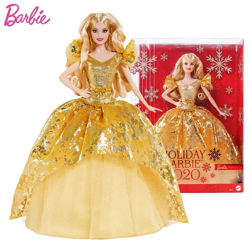 Original Mattel Barbie Fashionistas Doll Floral Dress with Sweet Casual Clothes and Accessories Toys for Girls Collection Gift