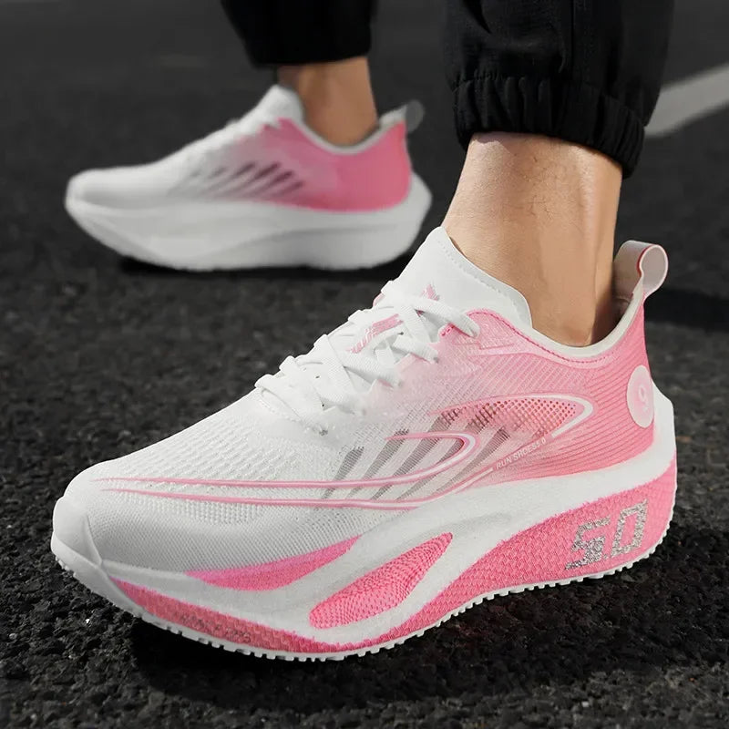 Unisex 2025 Full Carbon Plate Running Shoes Professional Marathon Racing Lightweight Bounce Cushion Breathable Sports Sneakers