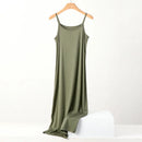 Plus size spring and summer versatile slim long inner nightgown suspender modal cotton solid color bottoming dress