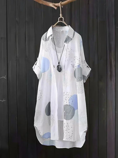 Blusa holgada informal de temperamento para mujer, blusa elegante de manga larga a la moda para mujer, camisa de protección solar para vacaciones y fines de semana.