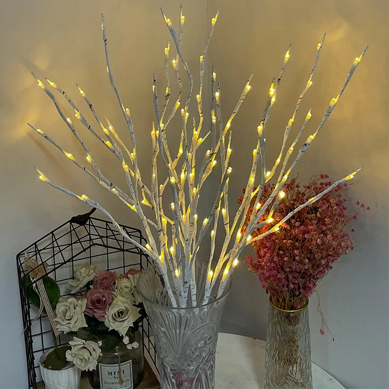 LED Artificial Twig Branch Light Battery Operated 20LED Decorative Lamp for Christmas Party Holiday Indoor Table Vase Decoration