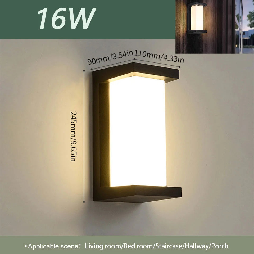 LED Outdoor Wall Light Waterproof IP66 Motion Sensor LED Outdoor Lighting Porch Lights Balcony Garden Lights Outdoor Wall Lamp