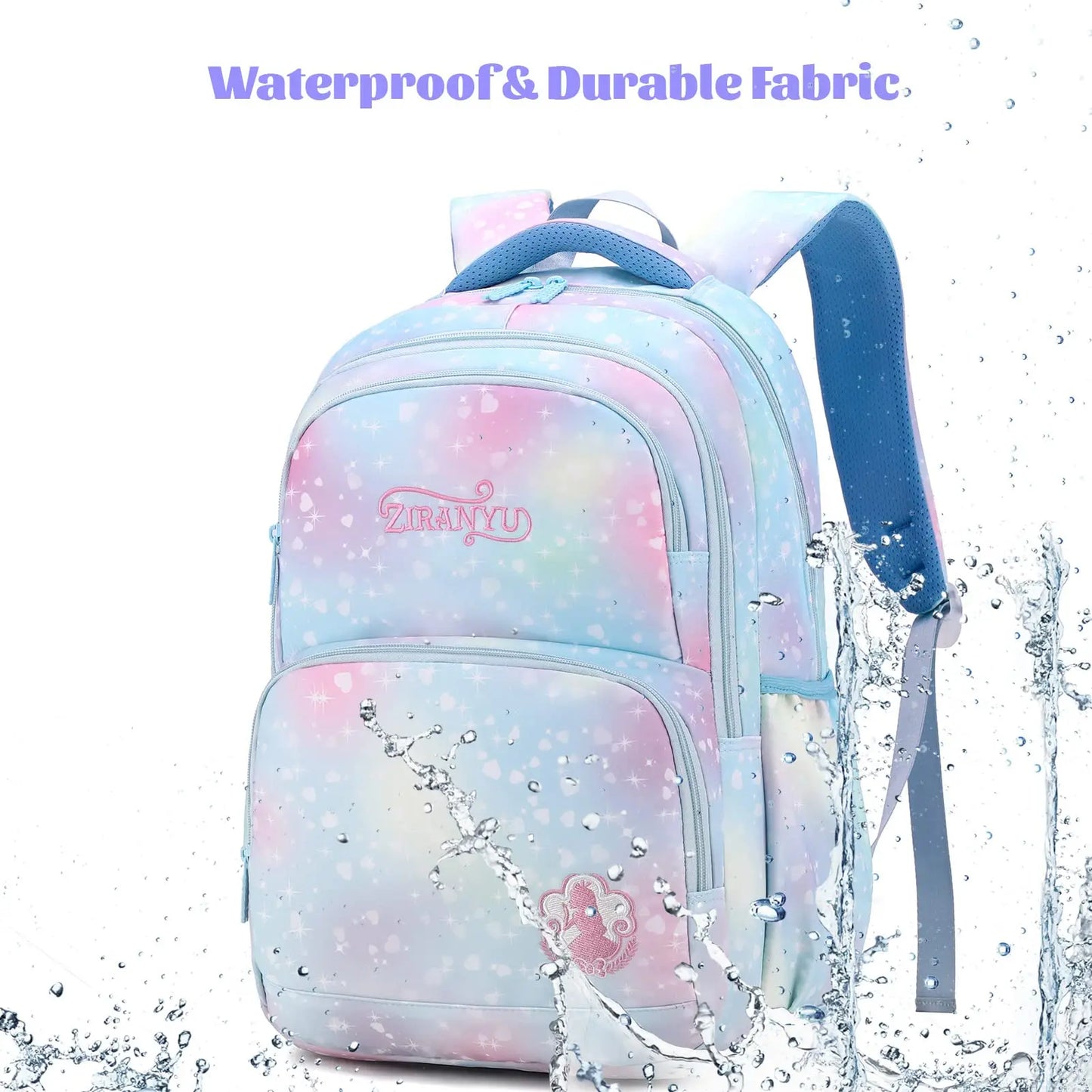 School Backpack Girls 3 Pieces with Lunch Bag Pencil Case 22 Litre Breathable School Bag Teenager Girls for 3-9 Grades Backpack