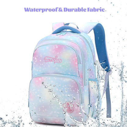 School Backpack Girls 3 Pieces with Lunch Bag Pencil Case 22 Litre Breathable School Bag Teenager Girls for 3-9 Grades Backpack