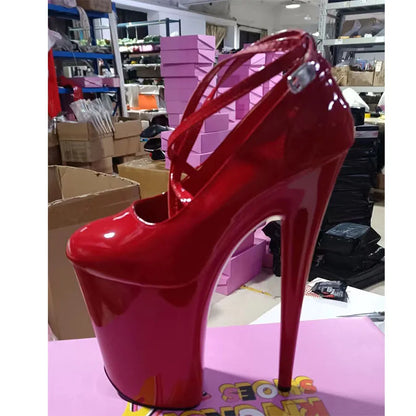 LAIJIANJINXIA - Zapatos de tacón alto con plataforma para mujer, de 23 cm/9 pulgadas, de PU, estilo exótico, sexys, para fiesta, baile en barra, D135-1