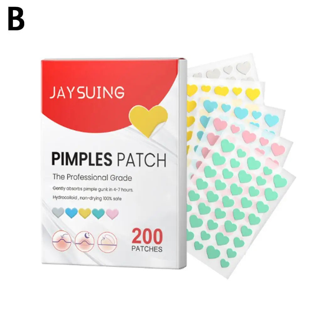 200pcs Colorful Star-Shaped Hydrocolloid Invisible Pimple Patches For Face, Cute Zit Cover Stickers Skin Care
