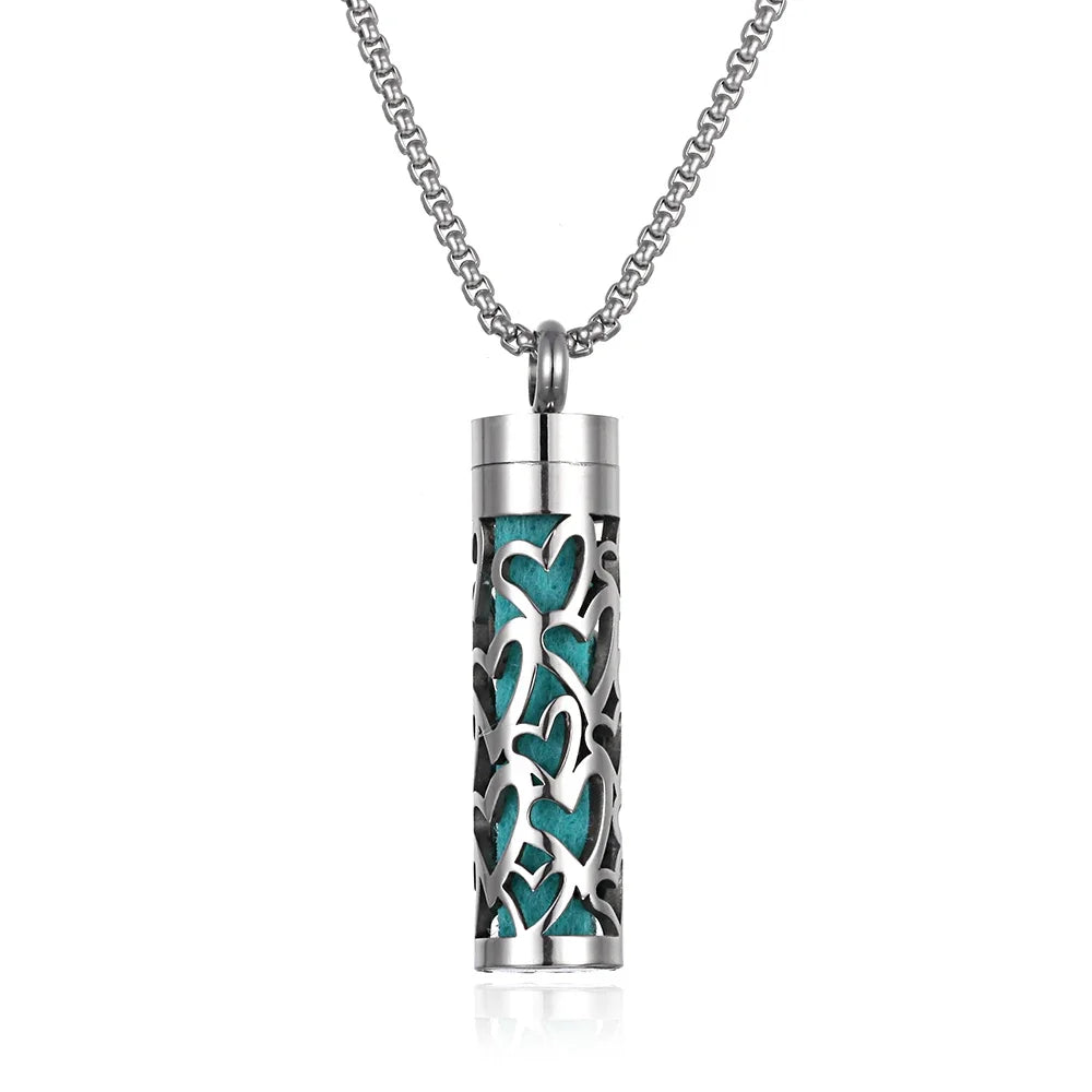 Stainless Steel Aromatherapy Necklace Diffuser Pendant Aroma Diffuser Locket Perfume Essential Oil Diffuser Pendant Necklace