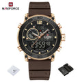 NAVIFORCE NF6104  Men's Lightweight Sports Wrist Watch Dual Display Time Night Light Watches Boy's Quartz  Stopwatch