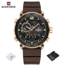 NAVIFORCE NF6104  Men's Lightweight Sports Wrist Watch Dual Display Time Night Light Watches Boy's Quartz  Stopwatch