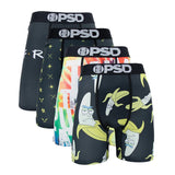 4Pcs Sexy Men Underwear Boxer Shorts Print Boxershorts Panty Cueca Male Panties Lingerie Fashion Underpants man
