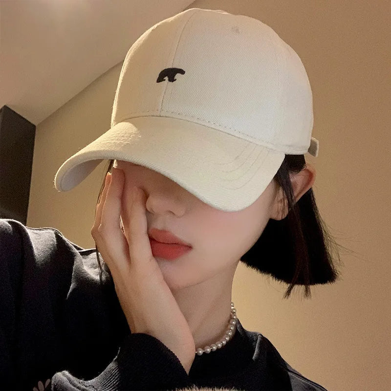 Stylish Bear Embroidered Baseball Cap Sun Protective Breathable Adjustable Ideal Casual Hat Men Women Unisex Baseball Cap