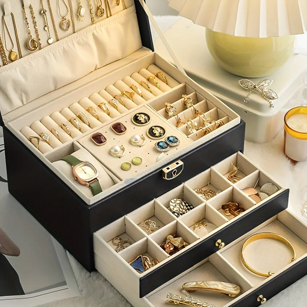 1 caja de almacenamiento de joyas, caja de almacenamiento de joyas para collares y pendientes, opción Ideal para regalos