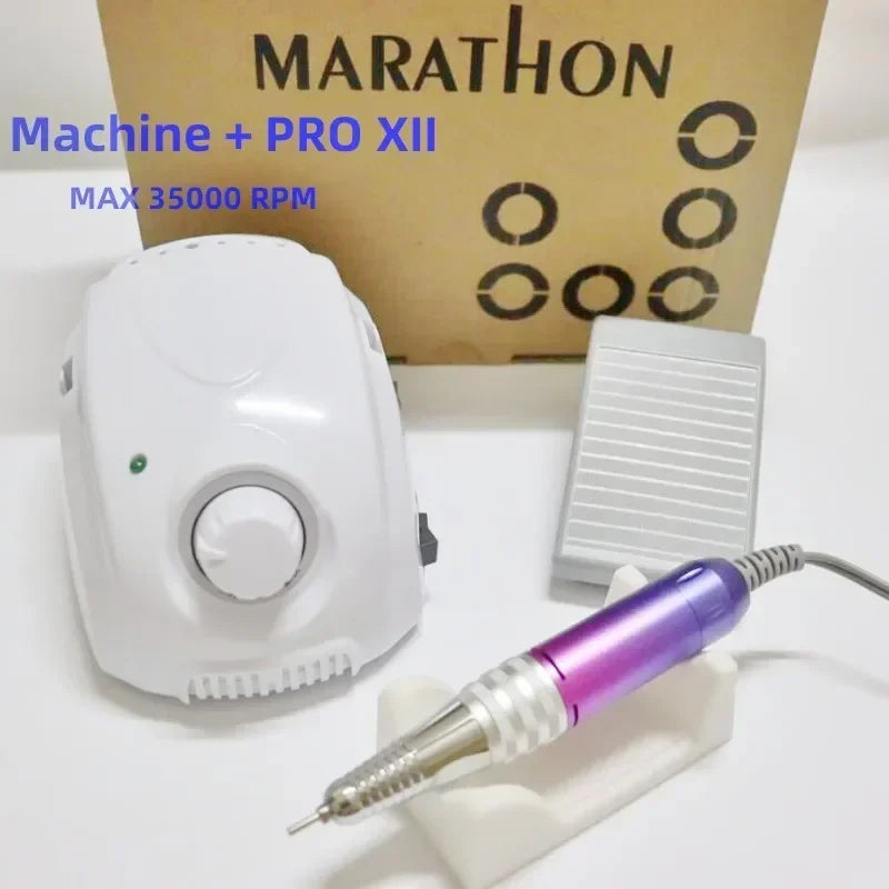Lixadeira elétrica para unhas Marathon-Champion 3 PRO XII (35K/40K) – Micromotor STRONG 210 para alongamento e design de unhas