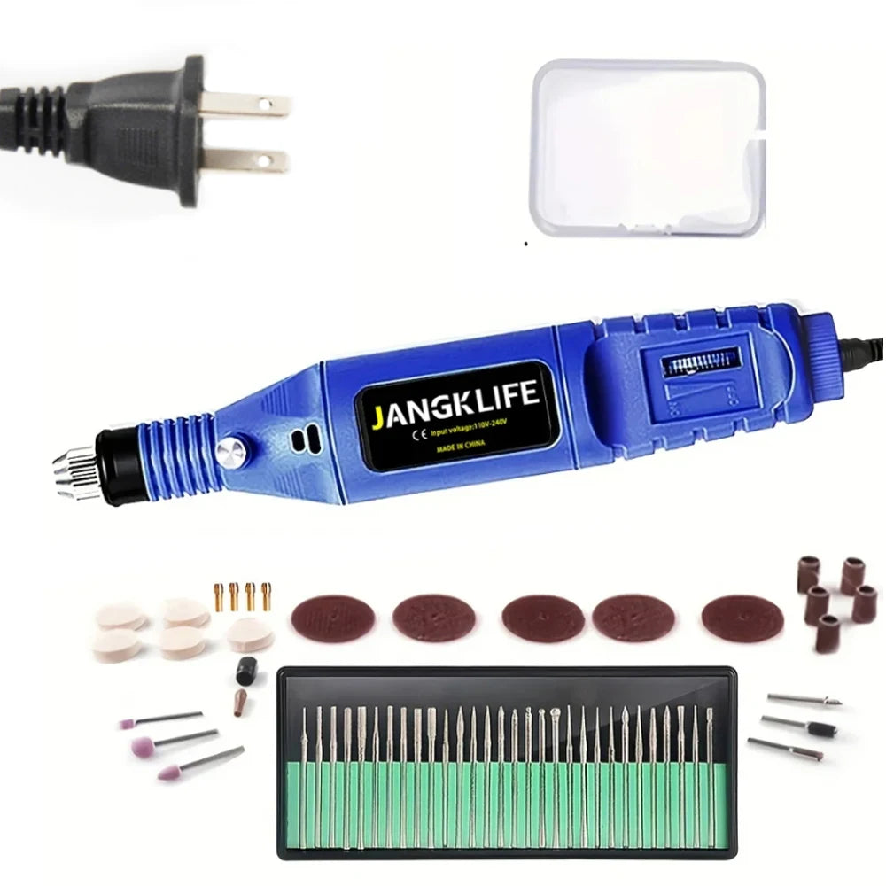Minitaladro eléctrico de 9 V, pluma de tallado, kit de herramientas rotativas de velocidad variable, grabador para amolar y pulir