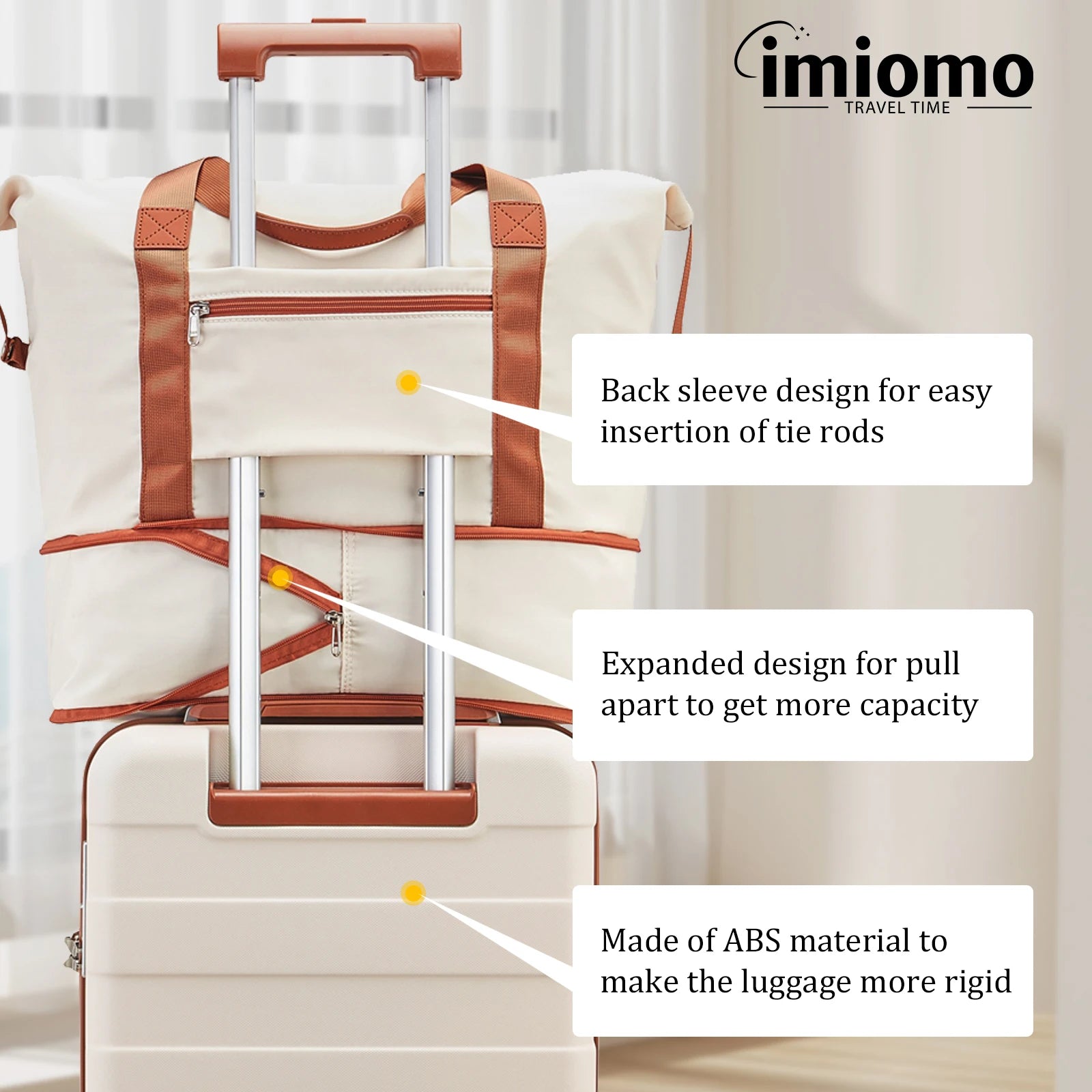 imiomo Travel Luggage Sets 5-Piece, Lightweight Durable Suitcase with Duffel Bag and Toiletry Bag, TSA Lock, Spinner Wheels