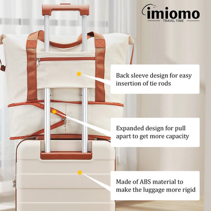 imiomo Travel Luggage Sets 5-Piece, Lightweight Durable Suitcase with Duffel Bag and Toiletry Bag, TSA Lock, Spinner Wheels