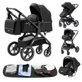 Luxurious Baby Stroller 3 in 1 Portable Travel Baby Carriage Folding Prams High Landscape Aluminum Frame Car for Newborn Baby