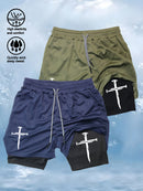 Quick-Dry Men's Training Shorts Elastic Waistband Drawstring Breathable Moisture-Wicking Athletic Shorts