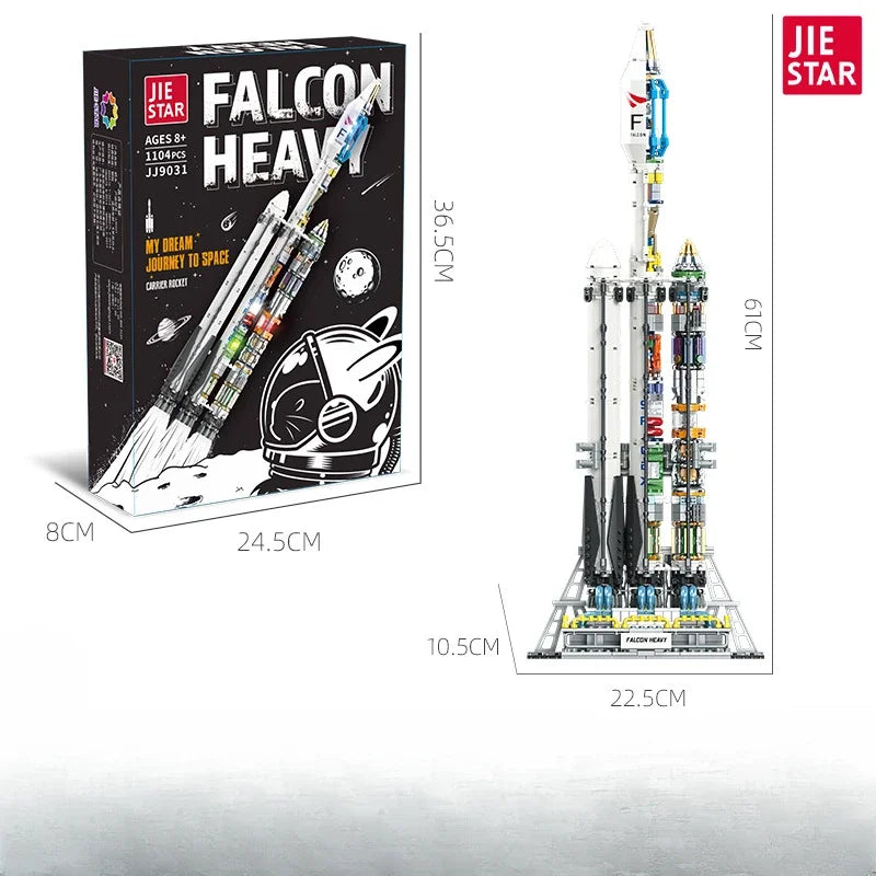 Building blocks rocket model science education toys decoration early education assembly DIY heavy rocket model JJ9030