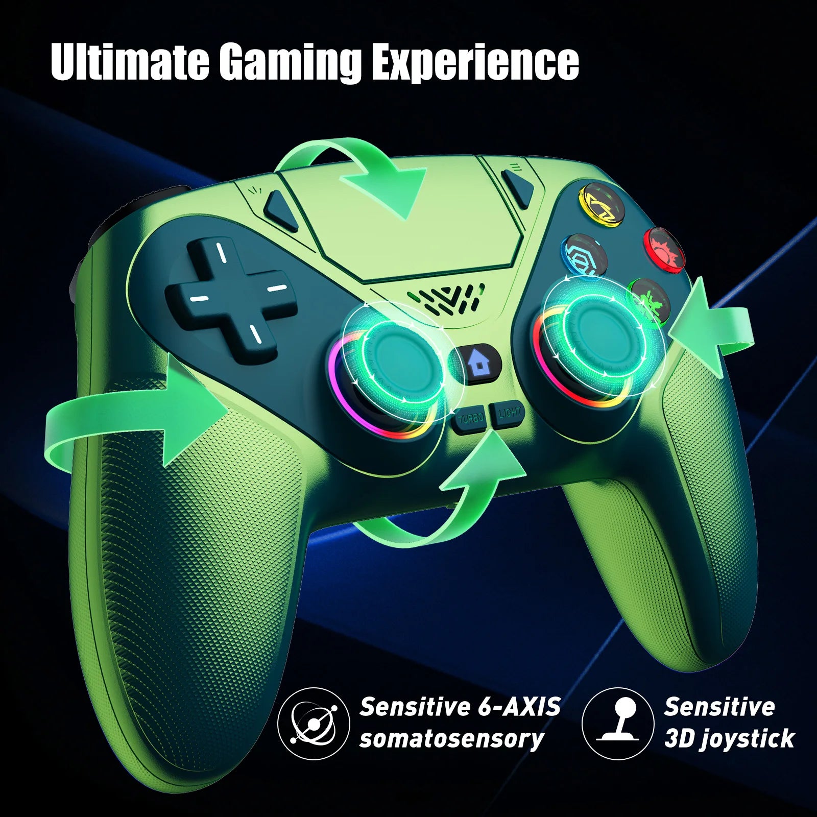 Controller For Playstation 5 PS5/PS5 Pro/Slim/PC Gamepads W/Hall Effect RGB Wireless Game Control Joystick Marco/Turbo Program