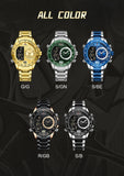 NAVIFORCE Luxury Quartz Watch for Men Honeycomb Dial Design Stainless Steel Wristwatch Dual Display Digital Watches Male Clock